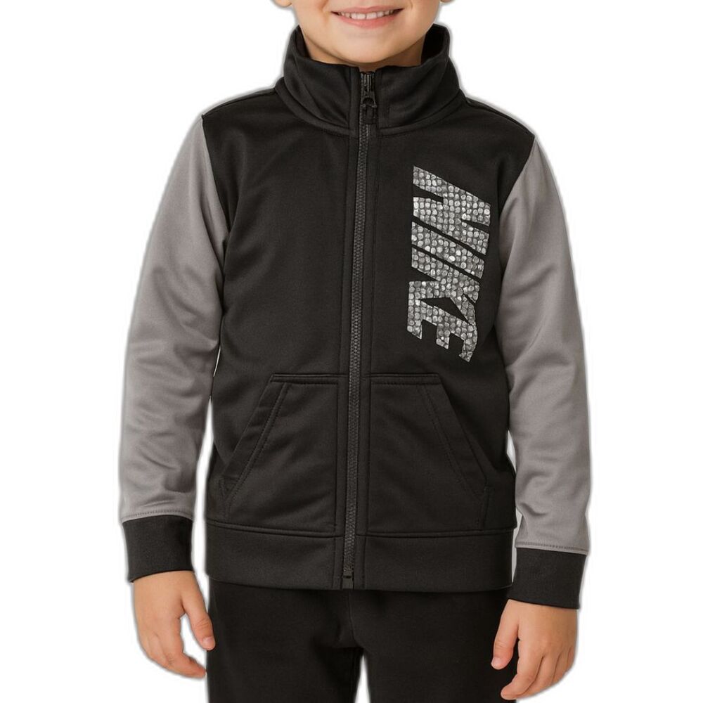 Nike Boys’ Full-Zip Track Jacket with Color Block Sleeves | Size 6/M
